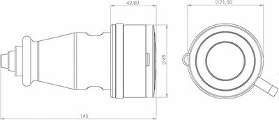 REXANT 111-012 Розетка влагозащищенная переносная с крышкой 1 гнездо, 3Р+РЕ, 32А, IP44, каучук, черная REXANT