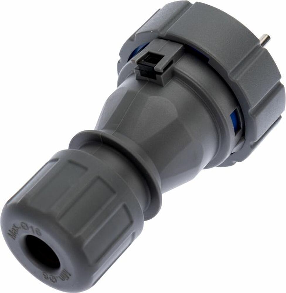 REXANT 111-013 Вилка влагозащищенная прямая 2P+РE, 16А, IP68, серая REXANT