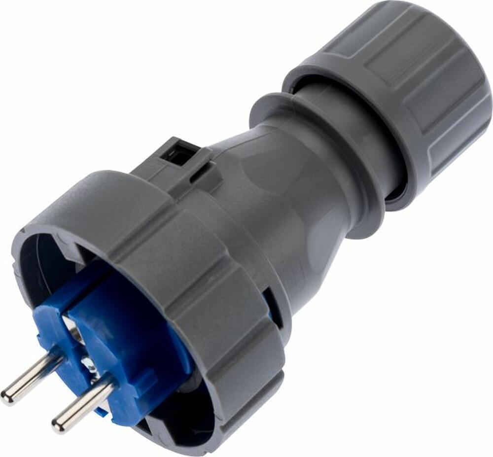 REXANT 111-013 Вилка влагозащищенная прямая 2P+РE, 16А, IP68, серая REXANT