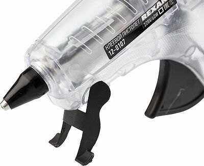 REXANT 12-0107 Пистолет клеевой, 60Вт, Ø11мм, ПРОЗРАЧНЫЙ корпус, с кнопкой, блистер REXANT
