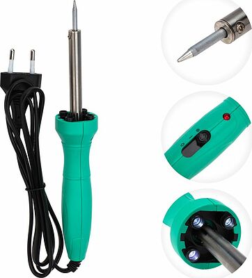REXANT 12-0138 Паяльник долговечное жало, LED подсветка, 40Вт, 220В, блистер REXANT