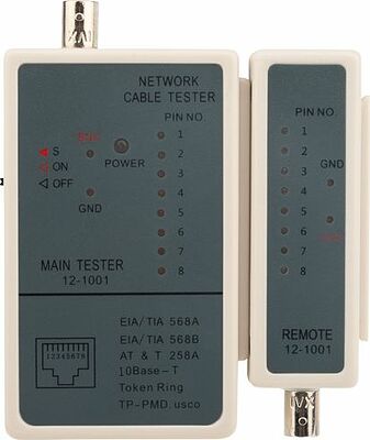 REXANT 12-1001 Тестер кабеля RJ-45/RJ-12/ RJ-11/BNC 5248 REXANT