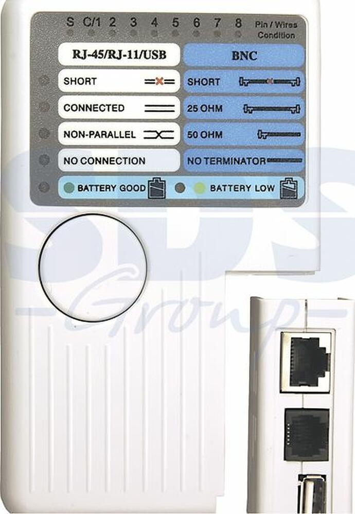 REXANT 12-1003 Тестер кабеля универсальный 5 в 1 RJ-45+RJ-11/RJ-12+1394+USB+BNC 3468 REXANT