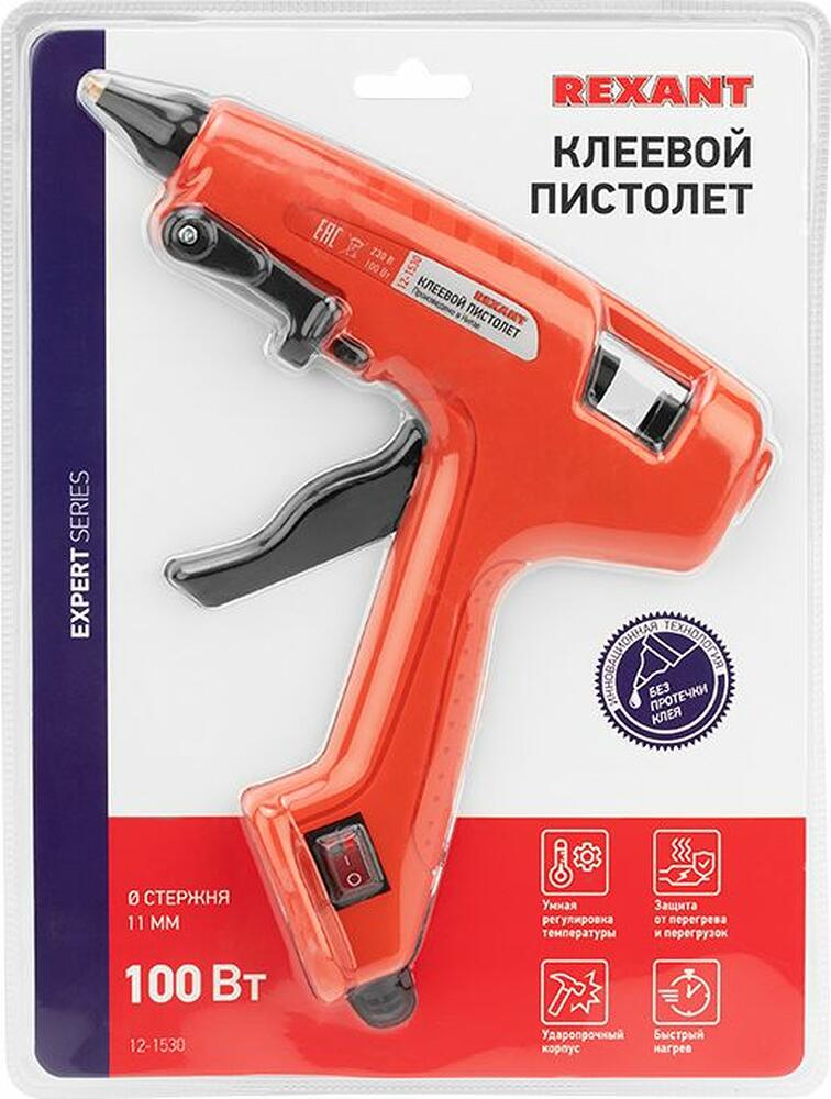 REXANT 12-1530 Пистолет клеевой, 100Вт, Ø11мм, ЭКСПЕРТ, блистер REXANT