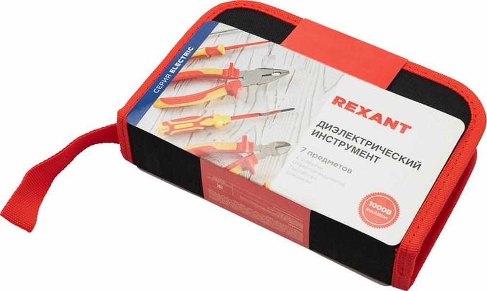 REXANT 12-4691-3 Набор диэлектрического инструмента RI-01, тканевый пенал, 7 предметов, до 1000В REXANT