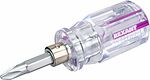 REXANT 12-4743 Отвертка комбинированная, прозрачная рукоятка, двухсторонний стержень 40мм (крестовая PH2, шлицевая SL6) REXANT