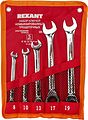 REXANT 12-4841-1 Набор ключей комбинированных трещоточных (8, 10, 13, 17, 19мм), 5 шт, CrV, зеркальное хромирование REXANT 