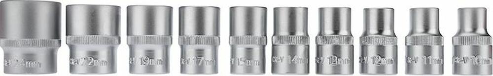 REXANT 12-8301 Набор торцевых головок 1/2, головки 10-24 мм, с трещоточным ключом, 12 предметов REXANT