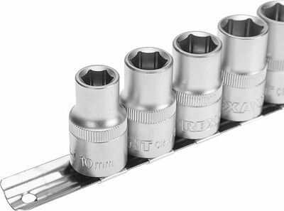 REXANT 12-8306 Набор торцевых головок 1/2, шестигранные, CrV, 10 шт., 10-22мм REXANT