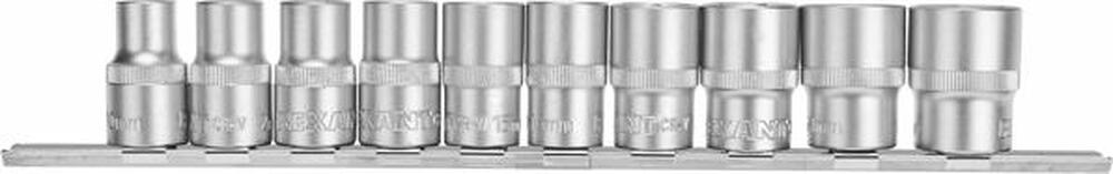 REXANT 12-8306 Набор торцевых головок 1/2, шестигранные, CrV, 10 шт., 10-22мм REXANT