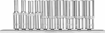REXANT 12-8318 Набор удлиненных торцевых головок 1/4, шестигранные, CrV, 10 шт., 4-13мм REXANT