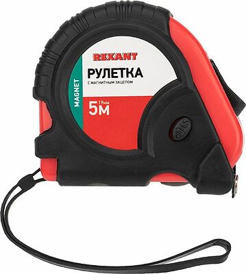 REXANT 12-9014 Рулетка измерительная Профи прорезиненный корпус, магнитная, 5м х 19мм REXANT