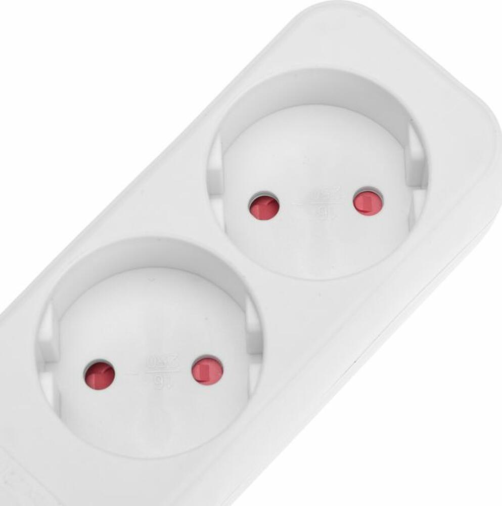 REXANT 13-4005 Удлинитель STANDARD 2 гнезда, 5м, 3х1,0мм², с/з, белый REXANT