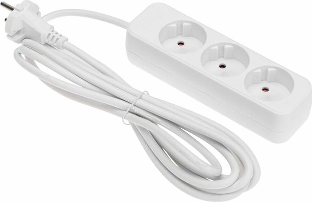 REXANT 13-4007 Удлинитель STANDARD 3 гнезда, 3м, 2х1,0мм², б/з, белый REXANT