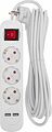 REXANT 13-4017 Удлинитель STANDARD 3 гнезда, 5м, 3х1,0мм², с/з, с выключателем, 2 USB, белый REXANT