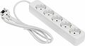 REXANT 13-4028 Удлинитель STANDARD 5 гнезд, 1,5м, 3х1,0мм², с/з, белый REXANT
