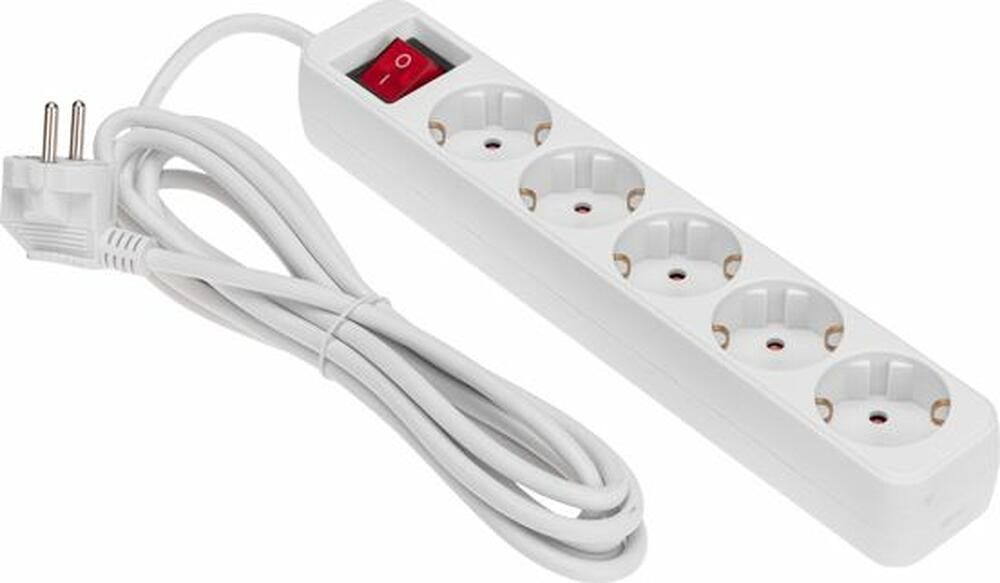 REXANT 13-4032 Удлинитель STANDARD 5 гнезд, 3м, 3х1,0мм², с/з, с выключателем, белый REXANT