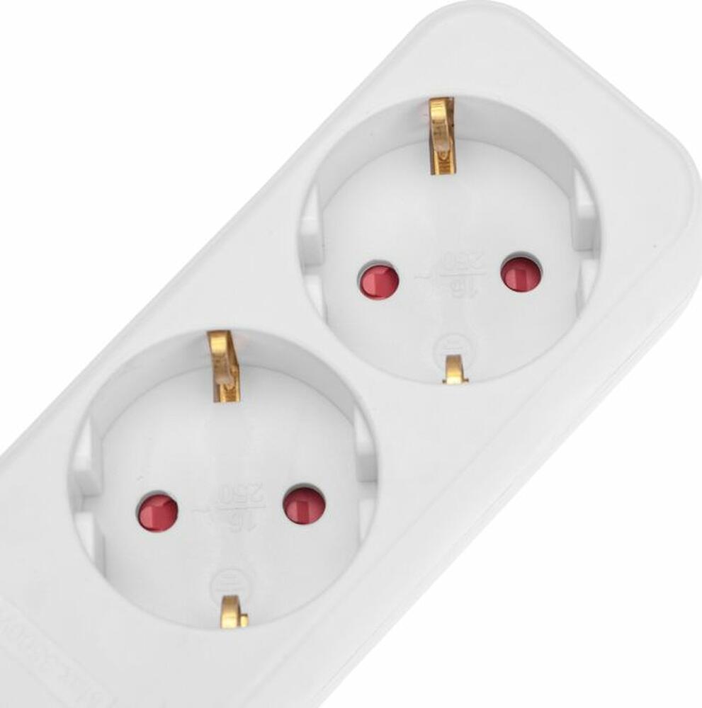 REXANT 13-4047 Удлинитель STANDARD 6 гнезд, 3м, 3х1,0мм², с/з, с выключателем, белый REXANT