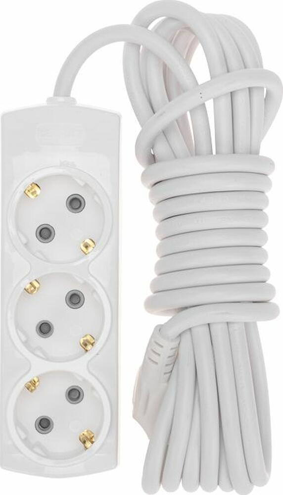 REXANT 13-4102 Удлинитель PREMIUM 3 гнезда, 5м, 3х1,5мм², с/з, белый REXANT