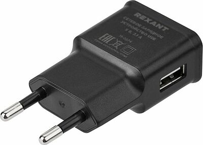 REXANT 16-0274 Сетевое зарядное устройство REXANT USB, 5V, 2.1 A, черное
