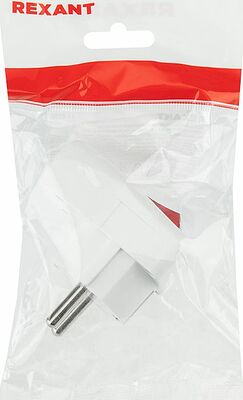 REXANT 16-0730 Вилка Евро угловая с з/к 16А белая с кнопкой REXANT