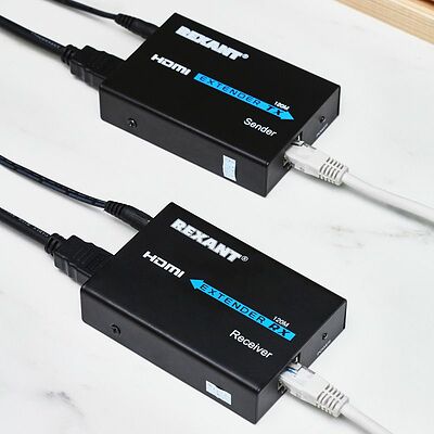 REXANT 17-6971 HDMI-удлинитель по витой паре RJ-45(8P8C) до 120м (1080p) REXANT