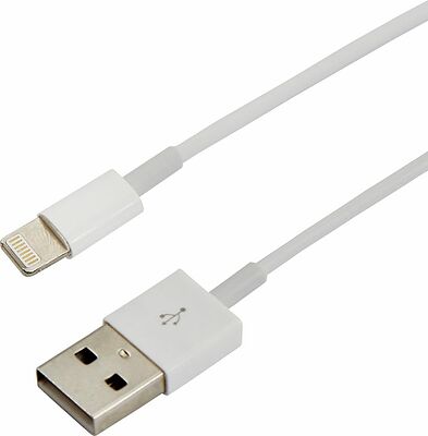 REXANT 18-0001 Кабель USB-A – Lightning, 2,4А, 1м, ПВХ, белый REXANT