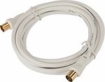 REXANT 18-0004 Шнур ТВ гнездо - ТВ штекер, 3м, белый REXANT