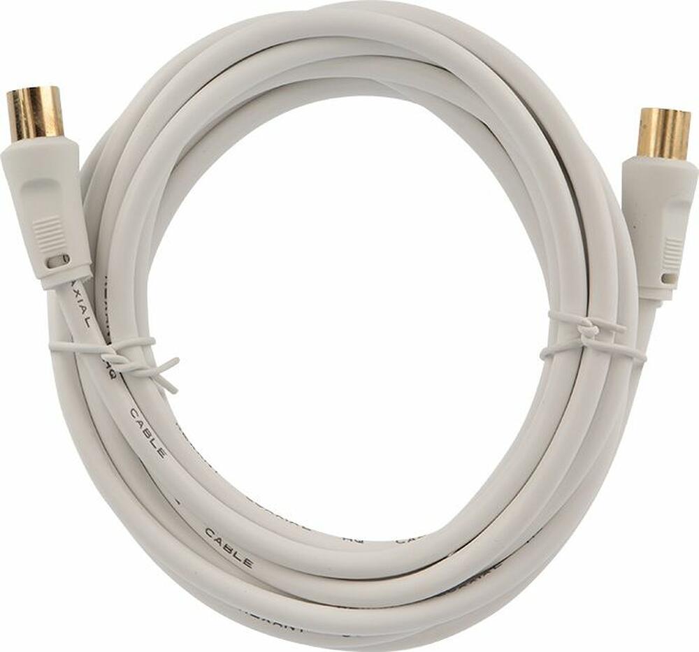 REXANT 18-0004 Шнур ТВ гнездо - ТВ штекер, 3м, белый REXANT