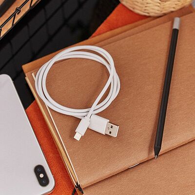 REXANT 18-1121 Кабель USB-A – Lightning, 2,4А, 1м, ПВХ, белый, REXANT