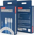 REXANT 18-1127 Кабель USB 3в1 Type-С (3A), Lightning (2,4A), micro USB (2A) 1м, ПВХ REXANT