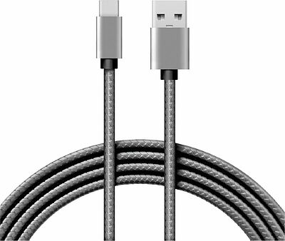 REXANT 18-1896 Кабель USB-A – Type-C, 3A, 1м, в темно-серой нейлоновой оплетке REXANT