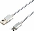 REXANT 18-1899 Кабель USB-A – Type-C, 2,1A, 1м, в серебрянной нейлоновой оплетке REXANT