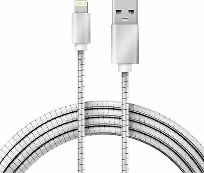 REXANT Кабель передачи данных REXANT для iPhone 5/6/7 , шнур в металлической оплетке, серебристый (18-4247)