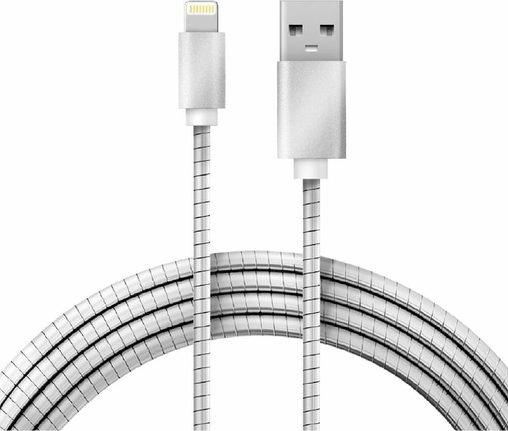 REXANT Кабель передачи данных REXANT для iPhone 5/6/7 , шнур в металлической оплетке, серебристый (18-4247)