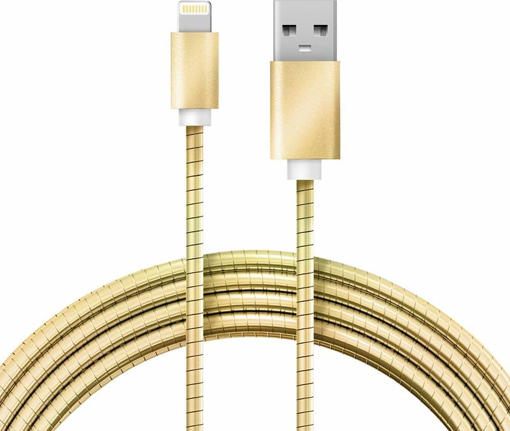 REXANT 18-4252 Кабель USB-A – Lightning, 2,4А, 1м, в золотой металлической оплетке REXANT