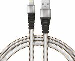 REXANT 18-7056 Кабель USB-A – Lightning, 2,4A, 1м, в белой нейлоновой оплетке, плоский REXANT