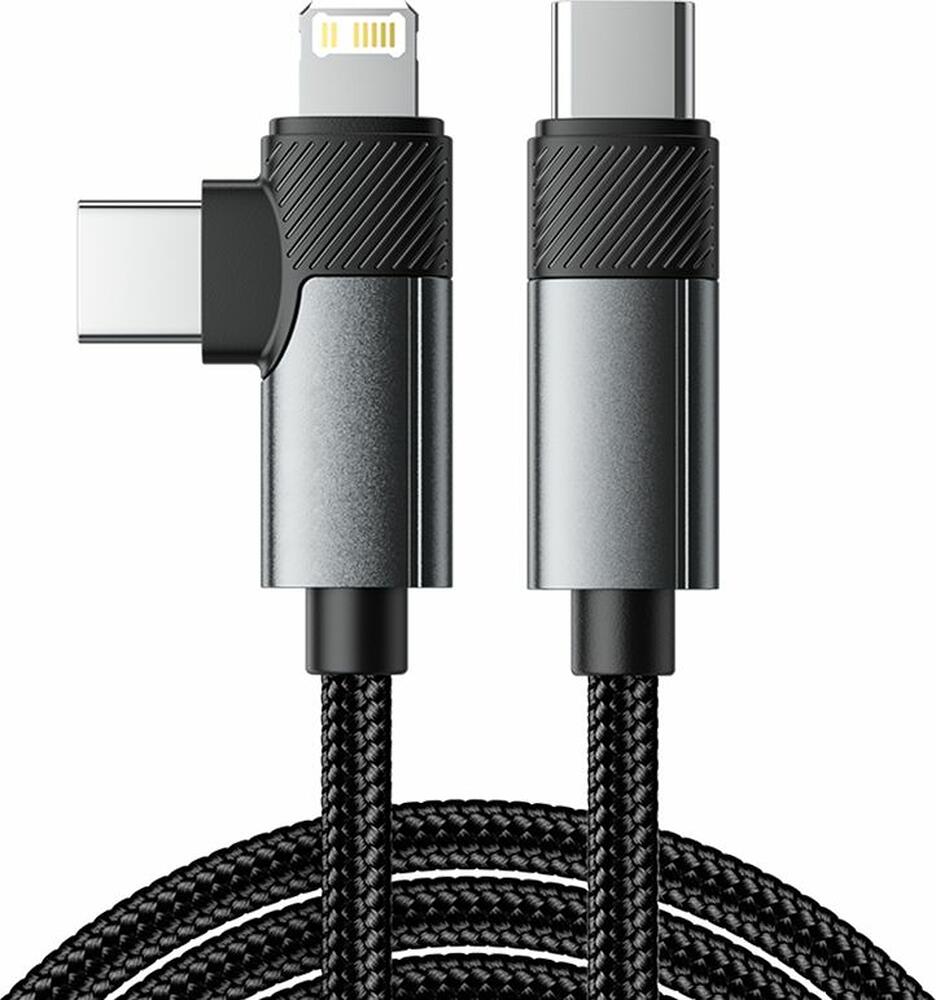REXANT 18-7095 Кабель 2в1 Type-C, Type-C, Lightning 65Вт, 1м, в черной нейлоновой оплетке REXANT