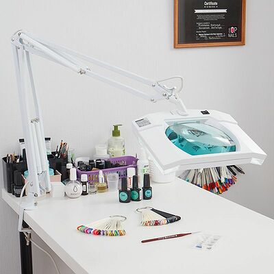 REXANT 31-0101 Лупа на струбцине квадратная 3D с подсветкой, 150х180мм, белая REXANT