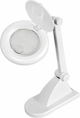 REXANT 31-0242 Лупа настольная 3D+12D с подсветкой, ø90мм, белая REXANT