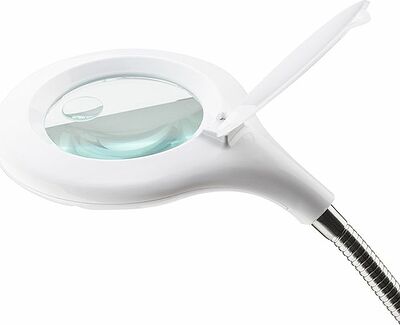 REXANT 31-0244 Лупа настольная 3D+12D с подсветкой 40 LED, прищепка, ø100мм, белая REXANT