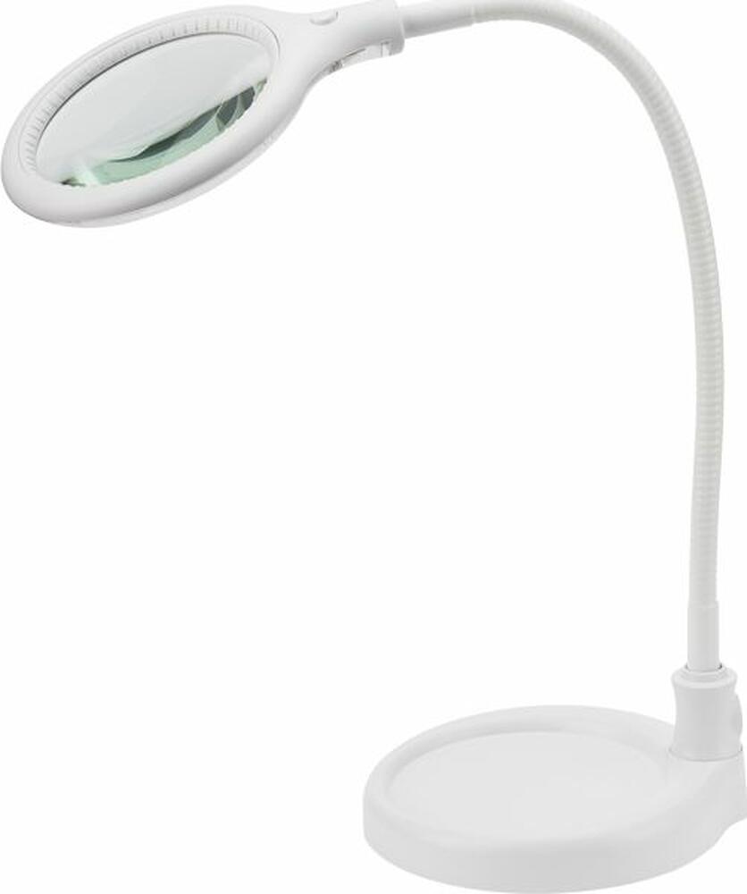 REXANT 31-0247 Лупа настольная 3D с подсветкой 30 SMD LED, подставка+прищепка, ø95мм, белая REXANT