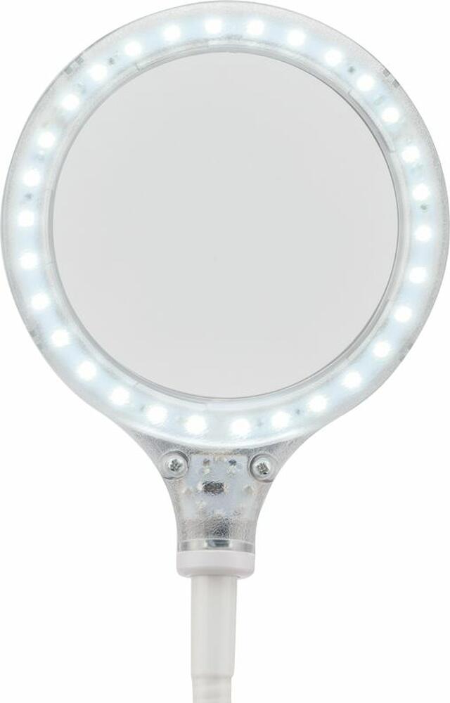 REXANT 31-0247 Лупа настольная 3D с подсветкой 30 SMD LED, подставка+прищепка, ø95мм, белая REXANT