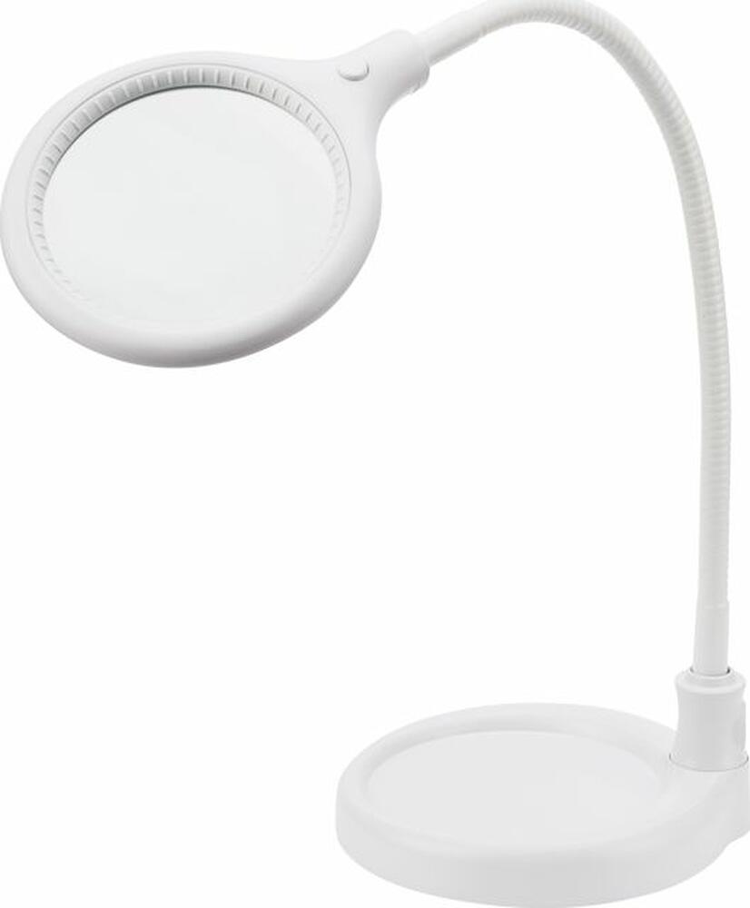 REXANT 31-0247 Лупа настольная 3D с подсветкой 30 SMD LED, подставка+прищепка, ø95мм, белая REXANT