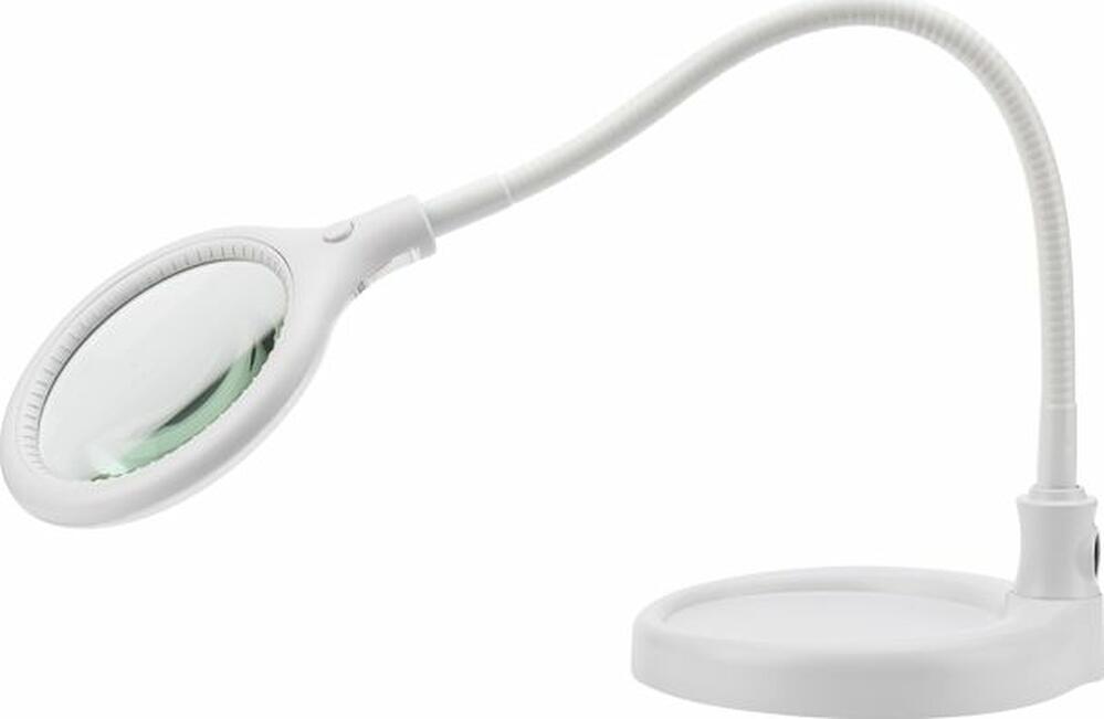 REXANT 31-0247 Лупа настольная 3D с подсветкой 30 SMD LED, подставка+прищепка, ø95мм, белая REXANT