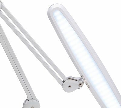 REXANT 31-0409 Лампа настольная бестеневая, струбцина, Blue Stream, 117 SMD LED, диммер (4 уровня), белая REXANT