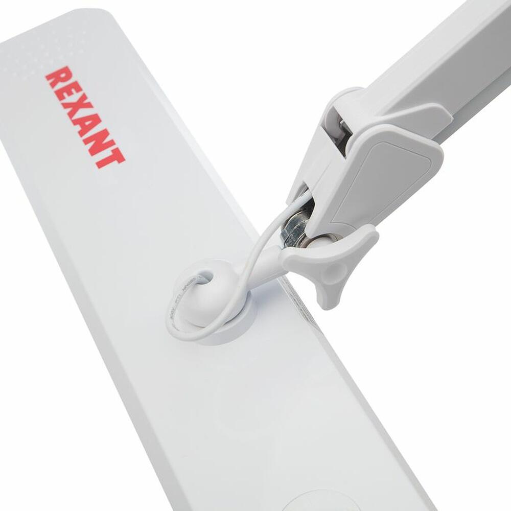 REXANT 31-0410 Лампа настольная бестеневая, струбцина, ECO light, 324 SMD LED, диммер, теплый/холодный свет, белая REXANT