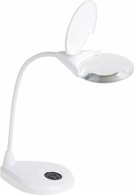 REXANT 31-0560 Лупа настольная 3D с подсветкой 3LED, сенсорная регулировка яркости, EXPERT, ø125мм, белая REXANT
