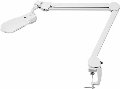 REXANT 31-0565 Лупа на струбцине квадратная 3D+20D с подсветкой 6LED, серия EXPERT, белая REXANT