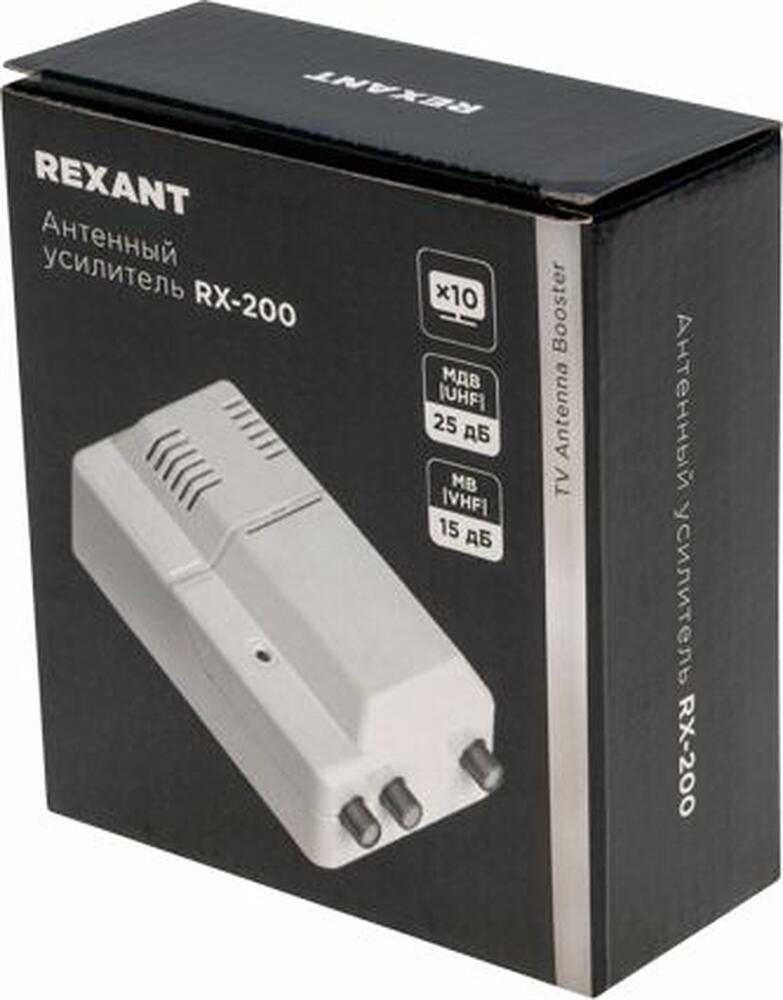REXANT 34-0772 Антенный усилитель ТВ сигнала на 2 выхода, RX-200 REXANT